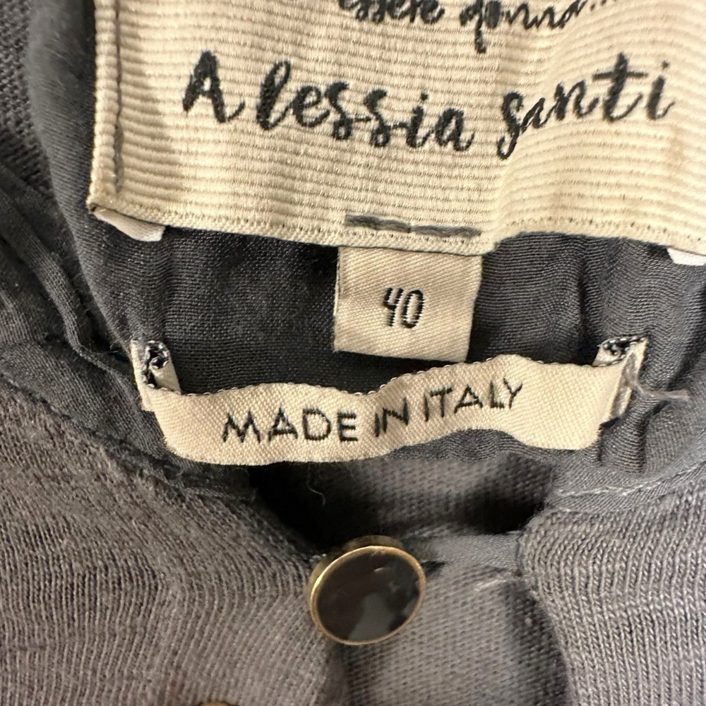 Alessia Santi Italian Subversive Artsy LagenLook Lightweight Peplum Top Large 40 - Picture 9 of 11